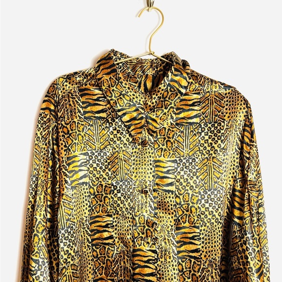 Animal Print Long Sleeve Blouse 1970s - Picture 2 of 8